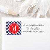 Navy Zickzack Zigzag Personalisiert Monogram (Insitu)