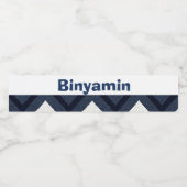 Navy Zickzag upsherin Wasser Flasche Etikett mit N (Einzelnes Label)