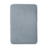 Navy Zig Zag Wave Pattern Badematte (Vorderseite Vertikal)