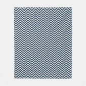 Navy Zig Zag Wave Pattern Fleecedecke (Vorderseite)
