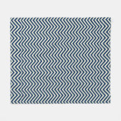 Navy Zig Zag Wave Pattern Fleecedecke (Vorderseite (Horizontal))
