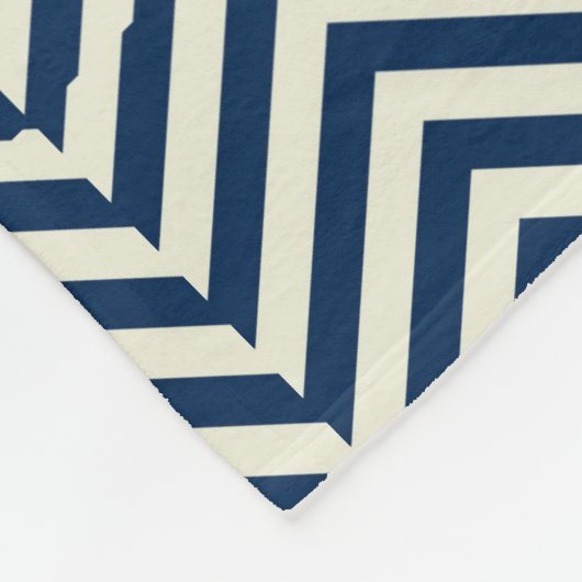 Navy Zig Zag Wave Pattern Fleecedecke (Ecke)