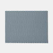 Navy Zig Zag Wave Pattern Fußmatte (Vorderseite)