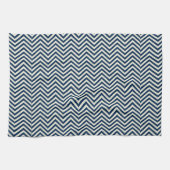 Navy Zig Zag Wave Pattern Geschirrtuch (Horizontal)
