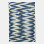 Navy Zig Zag Wave Pattern Geschirrtuch (Vertikal)