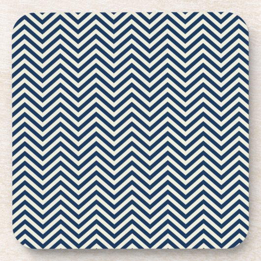 Navy Zig Zag Wave Pattern Getränkeuntersetzer (Vorderseite)