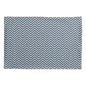 Navy Zig Zag Wave Pattern Kissenbezug (Rückseite-Links)