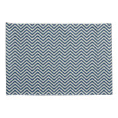 Navy Zig Zag Wave Pattern Kissenbezug (Rückseite-Rechts)