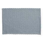 Navy Zig Zag Wave Pattern Kissenbezug (Vorderseite-Links)