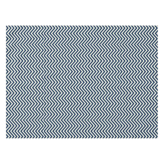 Navy Zig Zag Wave Pattern Tischdecke (Vorderseite (Horizontal))