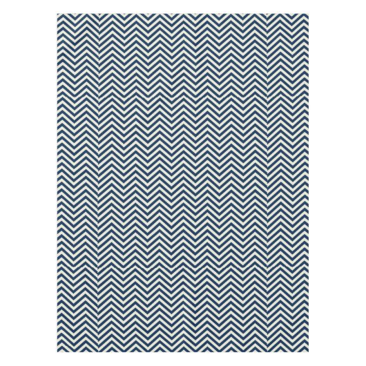 Navy Zig Zag Wave Pattern Tischdecke (Vorderseite)