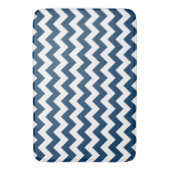 Navy Zigzag, Zickzack, Marine, geometrisches Muste Badematte (Vorderseite Vertikal)