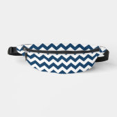 Navy Zigzag, Zickzack, Marine, geometrisches Muste Bauchtasche (Vorderseite)