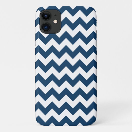 Navy Zigzag, Zickzack, Marine, geometrisches Muste Case-Mate iPhone Hülle (Rückseite)