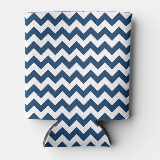Navy Zigzag, Zickzack, Marine, geometrisches Muste Dosenkühler (Vorderseite)