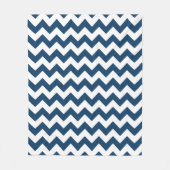 Navy Zigzag, Zickzack, Marine, geometrisches Muste Fleecedecke (Vorderseite)