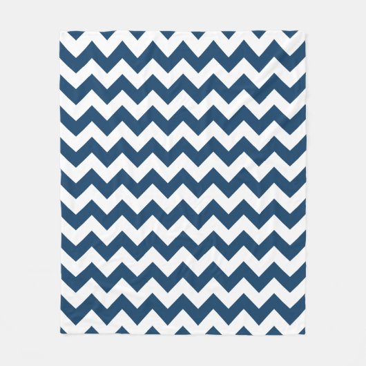 Navy Zigzag, Zickzack, Marine, geometrisches Muste Fleecedecke (Vorderseite)