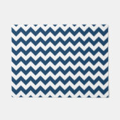 Navy Zigzag, Zickzack, Marine, geometrisches Muste Fußmatte (Vorderseite)