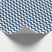 Navy Zigzag, Zickzack, Marine, geometrisches Muste Geschenkpapier (Ecke)