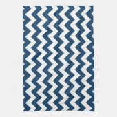 Navy Zigzag, Zickzack, Marine, geometrisches Muste Geschirrtuch (Vertikal)