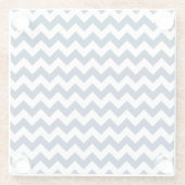 Navy Zigzag, Zickzack, Marine, geometrisches Muste Glasuntersetzer (Rückseite)