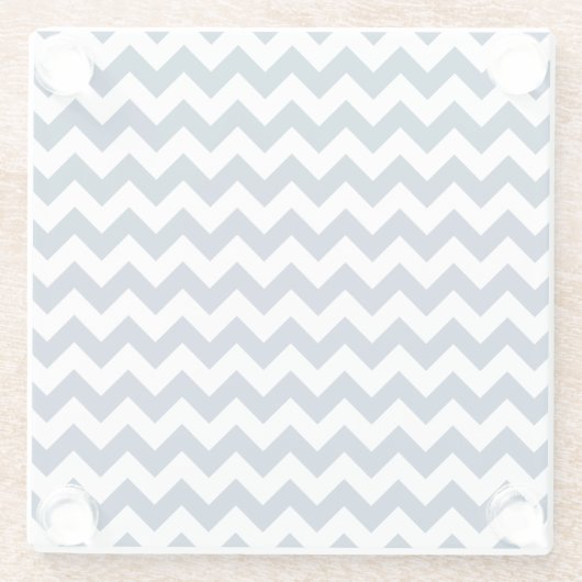 Navy Zigzag, Zickzack, Marine, geometrisches Muste Glasuntersetzer (Rückseite)