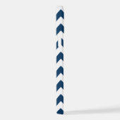 Navy Zigzag, Zickzack, Marine, geometrisches Muste iPhone Hülle (Rechte Seite)