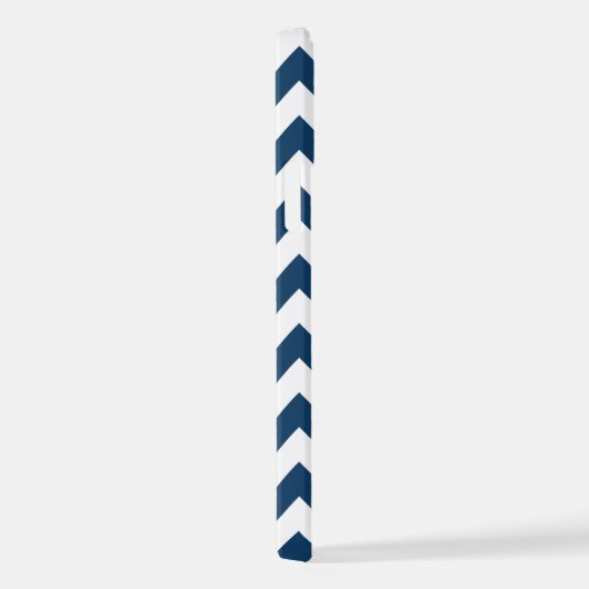 Navy Zigzag, Zickzack, Marine, geometrisches Muste iPhone Hülle (Rechte Seite)