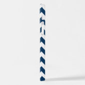 Navy Zigzag, Zickzack, Marine, geometrisches Muste iPhone Hülle (Linke Seite)