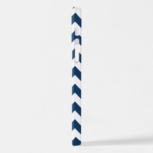 Navy Zigzag, Zickzack, Marine, geometrisches Muste iPhone Hülle (Linke Seite)
