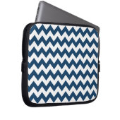 Navy Zigzag, Zickzack, Marine, geometrisches Muste Laptopschutzhülle (Vorne Rechts)