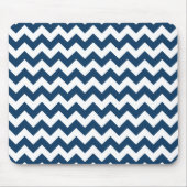 Navy Zigzag, Zickzack, Marine, geometrisches Muste Mousepad (Vorne)