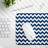Navy Zigzag, Zickzack, Marine, geometrisches Muste Mousepad