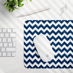 Navy Zigzag, Zickzack, Marine, geometrisches Muste Mousepad