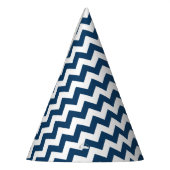 Navy Zigzag, Zickzack, Marine, geometrisches Muste Partyhütchen (Links)