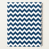 Navy Zigzag, Zickzack, Marine, geometrisches Muste Planer (Rückseite)