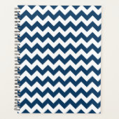 Navy Zigzag, Zickzack, Marine, geometrisches Muste Planer (Vorderseite)