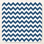 Navy Zigzag, Zickzack, Marine, geometrisches Muste Rechteckiger Pappuntersetzer (Vorderseite)