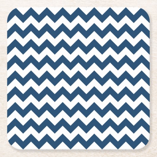 Navy Zigzag, Zickzack, Marine, geometrisches Muste Rechteckiger Pappuntersetzer (Vorderseite)