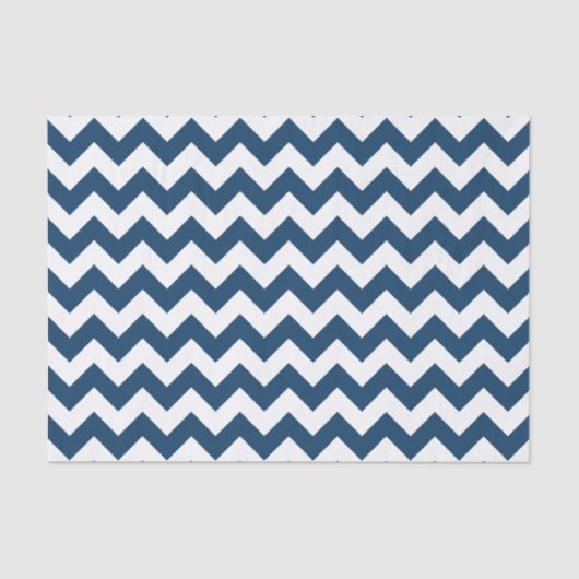 Navy Zigzag, Zickzack, Marine, geometrisches Muste Seidenpapier (Vorderseite)