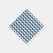 Navy Zigzag, Zickzack, Marine, geometrisches Muste Serviette (Ecke)
