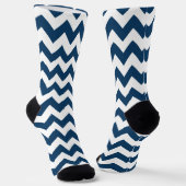 Navy Zigzag, Zickzack, Marine, geometrisches Muste Socken (Gewinkelt)