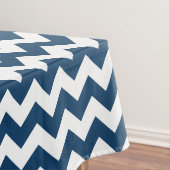Navy Zigzag, Zickzack, Marine, geometrisches Muste Tischdecke (Beispiel)