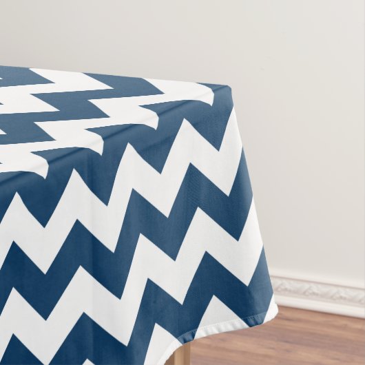 Navy Zigzag, Zickzack, Marine, geometrisches Muste Tischdecke (Beispiel)