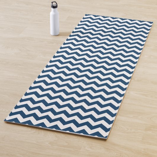 Navy Zigzag, Zickzack, Marine, geometrisches Muste Yogamatte (Beispiel)