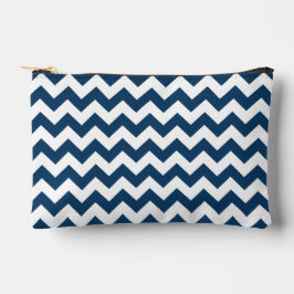 Navy Zigzag, Zickzack, Marine, geometrisches Muste Zubehörtasche