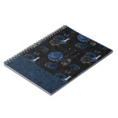 Navy Zodiac Magic | Dunkelblaugotische SchädelRose Notizblock (Linke Seite)