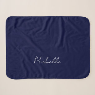Navyblau einfaches modernes eigenes Namens-Calligr Sherpadecke