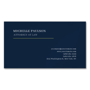 Navyblau Elegant Schlicht Professionell Modern Magnetische Visitenkarte