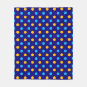 Navyblau Gelb Cyan Pünktchen-Design  Fleecedecke (Vorderseite)